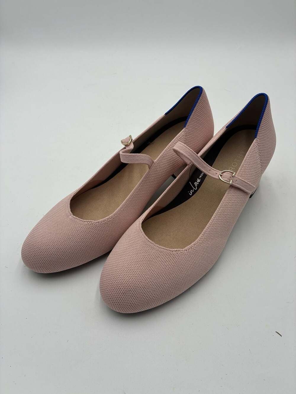 Rothy's The Mary Jane Pink Knit Heels Size 11.5